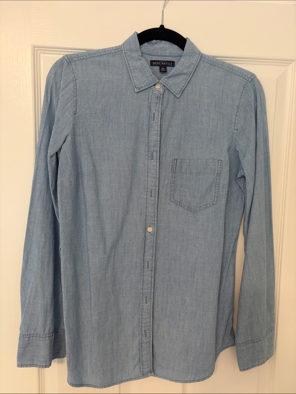 J. Crew Factory Light Blue Women's Chambray Button-Down Shirt